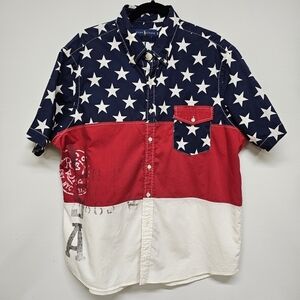 Ralph Lauren Classic Fit Americana Colorblocked Flag Shirt XL
